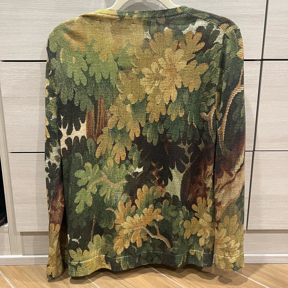 Oscar De La Renta green printed cardigan